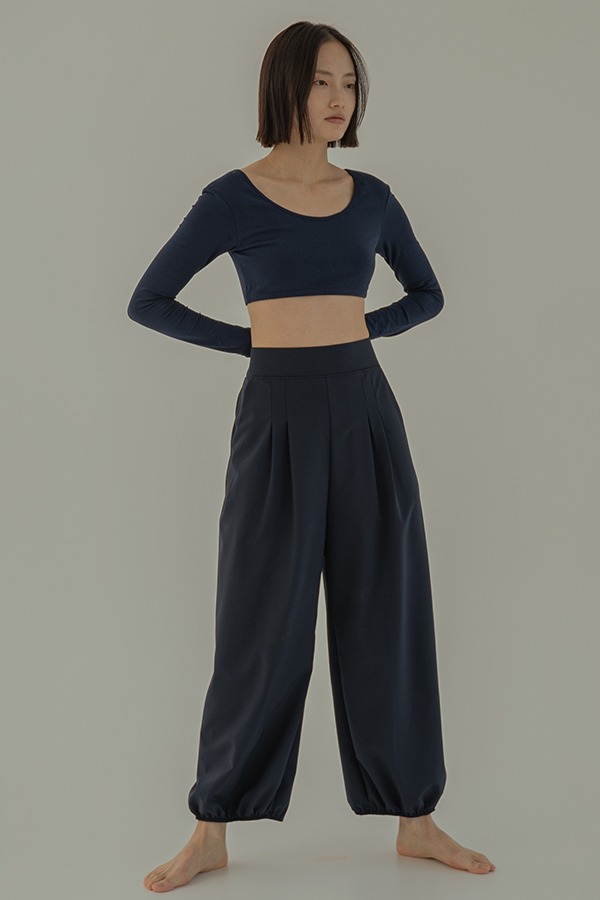 Two Tuck Pants-Navy